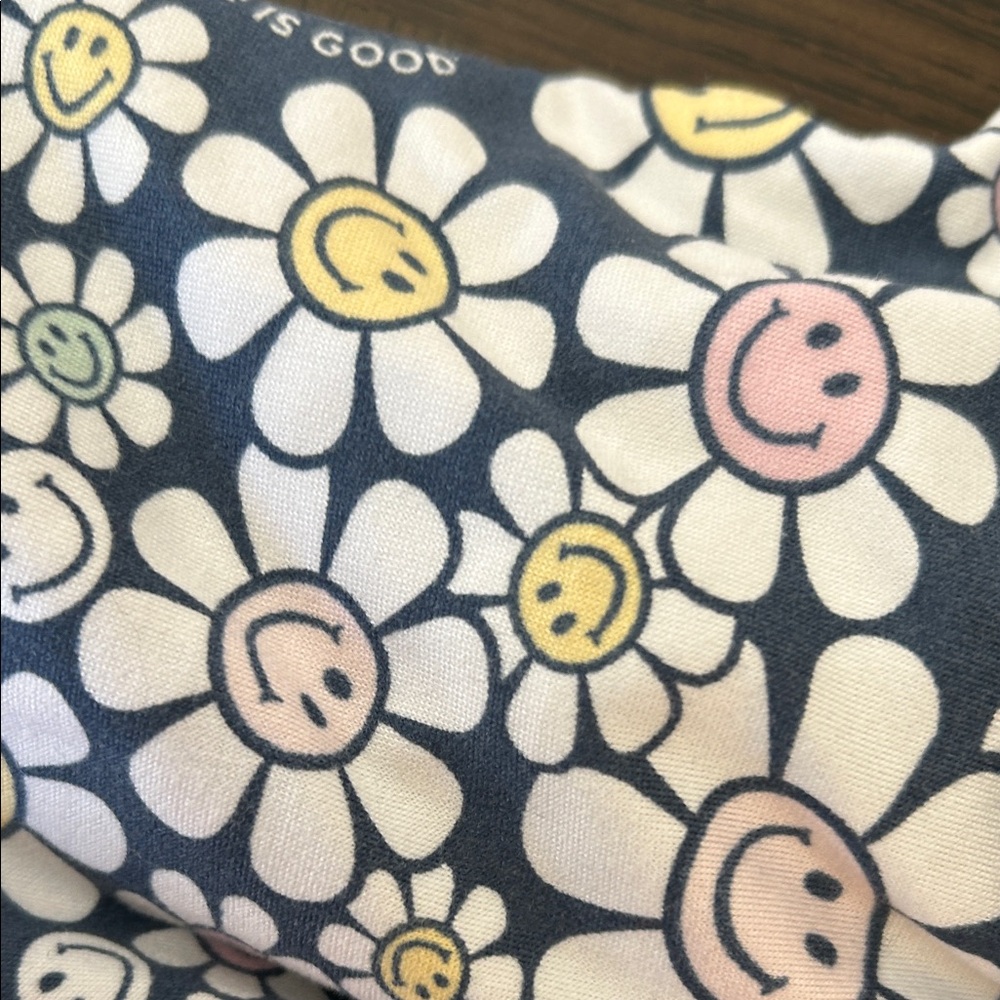 Life Is Good Pink Daisy Tee with Navy Floral Pajama Pants Set - Picture 7 of 7